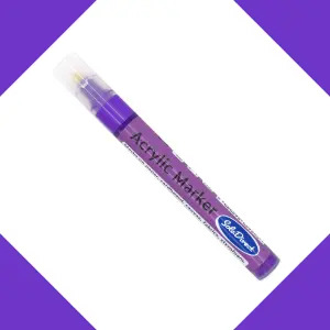 Acrylic Paint Marker Pen Permanent for Stone Leather Fabric Plastic (Metallic Violet)