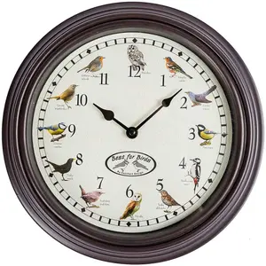 Homescapes Singing Bird Song Quartz Wall Clock