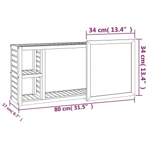 Berkfield Mirror Cabinet 80x17x34 cm Solid Wood Walnut