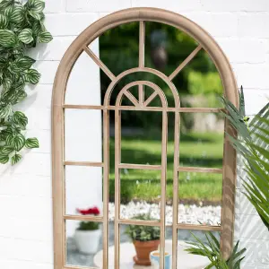 La Hacienda Aston & Wold Antique White Arch Framed Garden mirror 970mm x 670mm