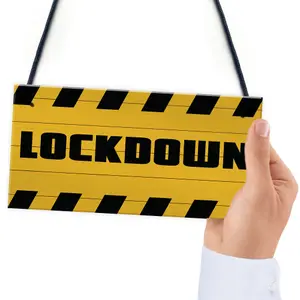 LOCKDOWN Sign Warning Plaque Home Decor Bar Man Cave Sign Home Decor