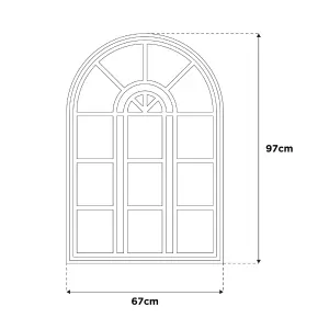 La Hacienda Aston & Wold Antique White Arch Framed Garden mirror 970mm x 670mm