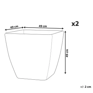 Set of 2 Plant Pots 49 x 49 x 49 cm Grey ZELI