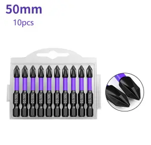 GOBEST PH2 NON SLIP impact screwdriver bits set of 10, 50mm long Magnetic tips