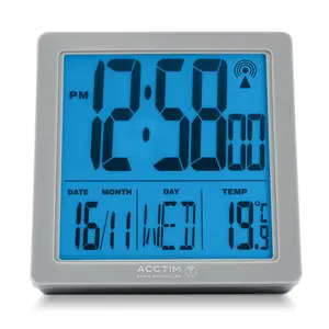 Digitally Radio Clock Alarm Tabletop Clock Grey