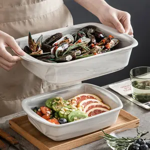 2-Piece Porcelain China Baking Pan Set