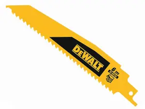 DeWalt DT90380 152mm BiM Demolition Reciprocating Sabre Saw Blades Wood 6TPI 5Pk