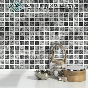 Stick and Go Self Adhesive Stick On Tiles Granite Mosaic 4" x 4" Box of 18 Apply over any tile, or directly on to the wall