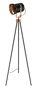 Wendover Tripod Matt Black Copper effect LED Floor lamp