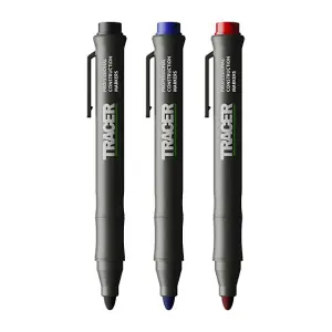 Tracer ACF-MK3 Clog Free Markers with Site Holster - Pack of 3