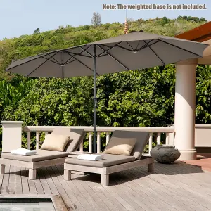 Costway  460 x 265cm Outdoor Double-Sided Parasol Patio Umbrella Market Twin Umbrella