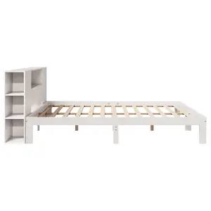 Berkfield Bookcase Bed without Mattress White 180x200 cm Super King Solid Wood Pine