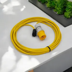 HDIUK - 16A CEE 110V Yellow Connector to USA American Nema Socket Lead UK Made (10 Metre)