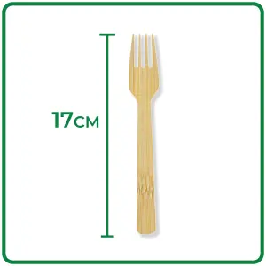 Disposable Bamboo Forks 17cm Length : Pack of 100