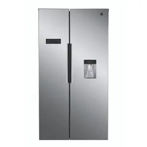 Hoover HHSBSO6174XWDK American style Freestanding Frost free Fridge freezer - Stainless steel silver effect