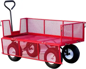 LiftMate Heavy Duty Garden Trolley Cart Wagon Truck with Folding Sides, 350kg Capacity