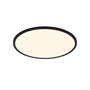 Nordlux Oja 42 IP54 3000/4000K 3-Step Ceiling Light in Black 42.4cm Diameter