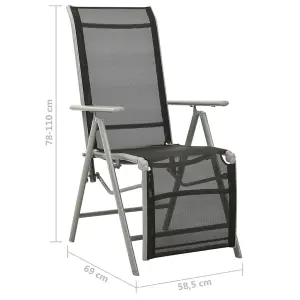 Berkfield Reclining Garden Chair Textilene and Aluminium Silver