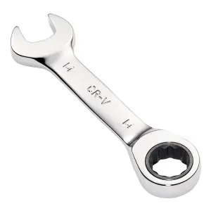 Draper Tools HI-TORQ Metric Stubby Ratchet Combination Spanner, 14mm