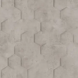 Galerie Loft 2 Taupe Textured Hexagon Design Wallpaper Roll