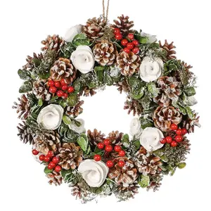 Handcrafted Faux Pinecones 36cm Wreath