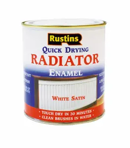 Rustins Quick Drying Radiator Enamel Satin - White 500ml