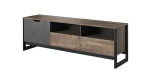 Stylish Arden TV Stand - H530mm x W1610mm x D400mm, Rustic Oak Grande & Matera Finish