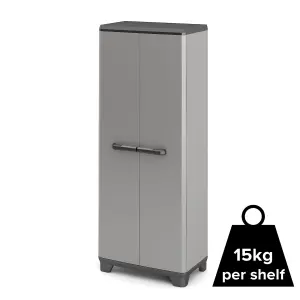 3 shelf Black & grey Tall Utility Storage cabinet