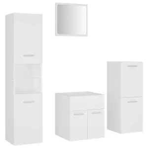 Berkfield Bathroom Furniture Set White Engineered Wood