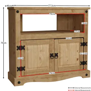 Vida Designs Corona Solid Pine Corner TV Unit Stand