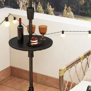 Costway Patio Umbrella Table Adjustable Umbrella Table Tray w/38mm Umbrella Hole