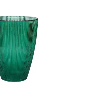 Emerald Ribbed Tall Vase H24.5Cm W18Cm