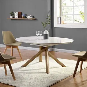 Grenchen Extending Round Dining Table White High Gloss, Modern 4 - 6 Seater Round To Oval Modern - Daals - Dining Tables