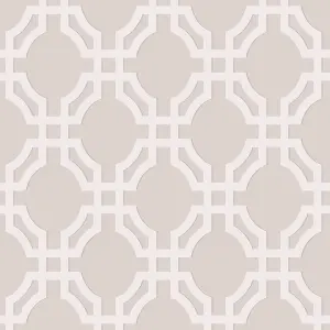 Galerie Luxe Beige Trellis Smooth Wallpaper