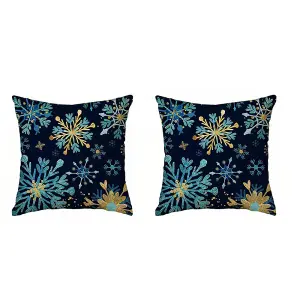 2 Pack Christmas Eve Snowflake Pillowcase Home Living Room Pillow