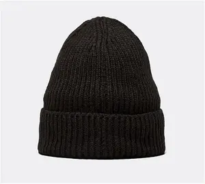 The North Face Logo Box Cuffed Beanie Hat - Black - Size ONE SIZE -1