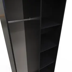 Fuji Open Wardrobe in Black Matt (Ready Assembled)