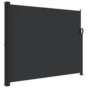 Berkfield Retractable Side Awning Black 160x600 cm