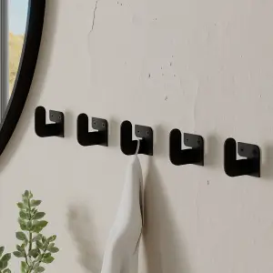 Decortie Luxa Modern Metal Single Hanger, 1-Piece Wall Mounted Coat Hook, Waterproof Material, Unique Design, Black