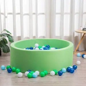 simpa Soft Foam Ball Pit with 200 Balls. Green 90cm x 30cm