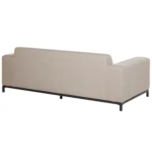 Outdoor Upholstered Sofa Garden Sofa ROVIGO Polyester Beige 3 Seater