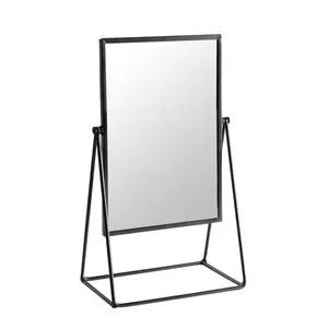 Metal Floor Mirror Black / 22cm W X 39cm H X 165cm D