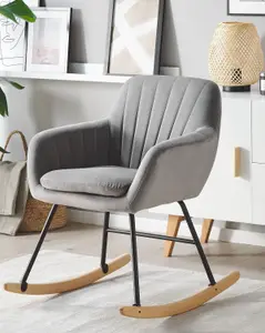 Rocking Chair LIARUM Velvet Grey