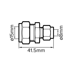 Flomasta Compression fitting Yellow Straight Reducing Coupler (Dia)15mm (L)41.5mm