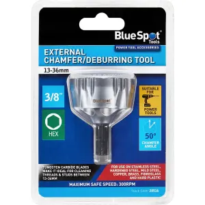 Bluespot External Chamfer Deburring Remove Tool 13mm - 36mm Drill Bit 3/8"