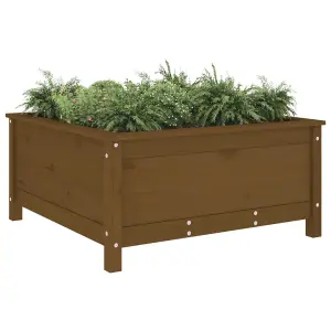 Berkfield Garden Planter Honey Brown 82.5x82.5x39 cm Solid Wood Pine