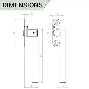 AFIT Stainless Steel Locking Espagnolette Window Fastener - Right Hand