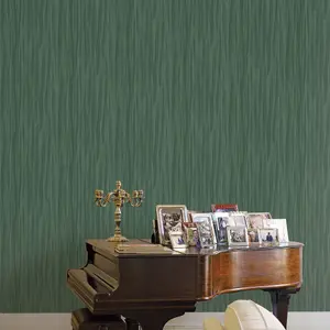 Galerie Opulence Dark Green Pleated Texture Embossed Wallpaper