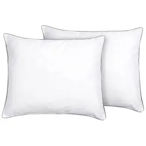 Set of 2 Pillows PELISTER Japara Cotton Low 50 x 60 cm White