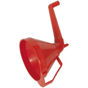 160mm Polyethylene Funnel with Offset Spout and Filter - Ideal for Vehicles